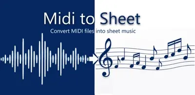 Midi to Sheet app preview showing MIDI notation and playback