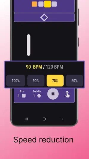Speed reduction settings for tempo adjustment