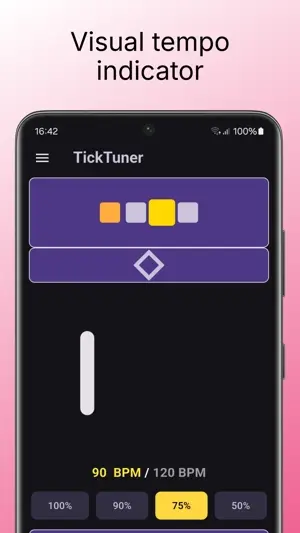 Visual metronome display for timing assistance