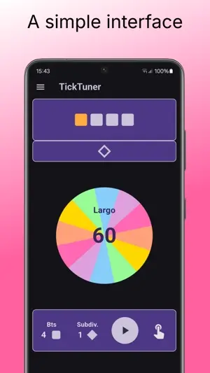 TickTuner simple metronome interface with BPM control from 10 to 300
