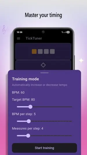 TickTuner Android training and speed reduction options
